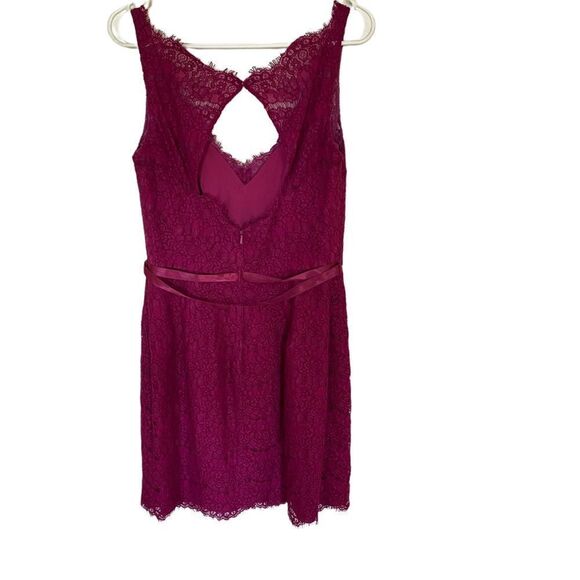 Belsoie formal dresses Size 12 lace sleeveless keyhole back vneck belted back - Picture 6 of 6